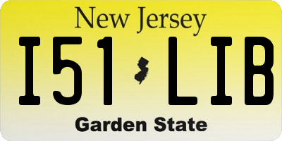 NJ license plate I51LIB