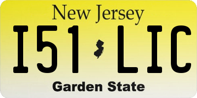NJ license plate I51LIC