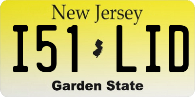 NJ license plate I51LID