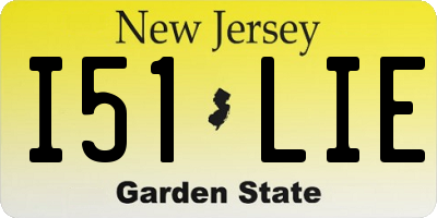 NJ license plate I51LIE