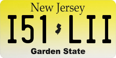 NJ license plate I51LII
