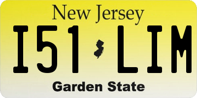 NJ license plate I51LIM