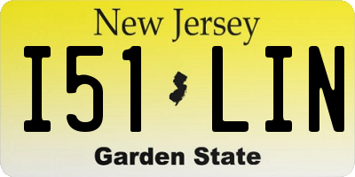 NJ license plate I51LIN