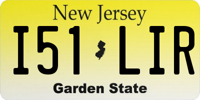NJ license plate I51LIR