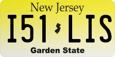 NJ license plate I51LIS
