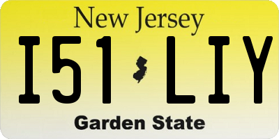 NJ license plate I51LIY