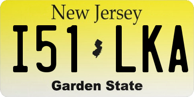 NJ license plate I51LKA