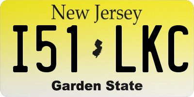 NJ license plate I51LKC