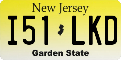 NJ license plate I51LKD