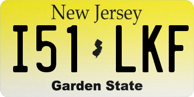 NJ license plate I51LKF