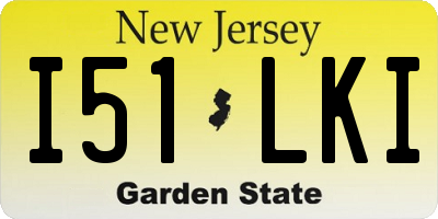 NJ license plate I51LKI