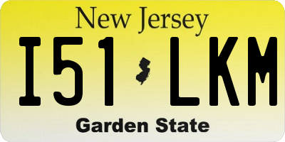 NJ license plate I51LKM