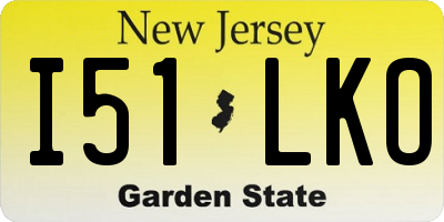 NJ license plate I51LKO