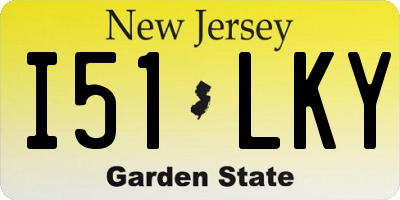 NJ license plate I51LKY