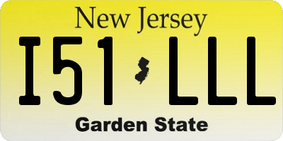 NJ license plate I51LLL