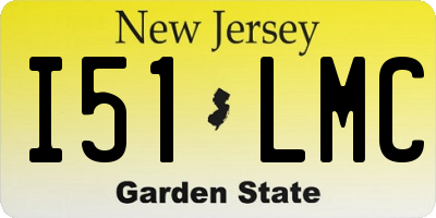 NJ license plate I51LMC