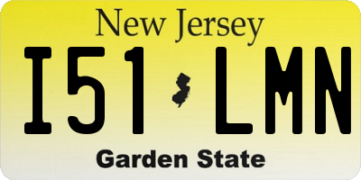 NJ license plate I51LMN