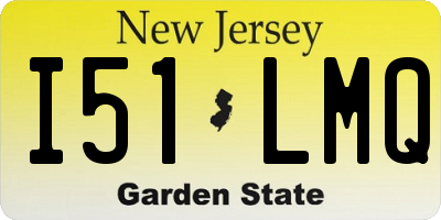 NJ license plate I51LMQ