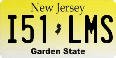 NJ license plate I51LMS