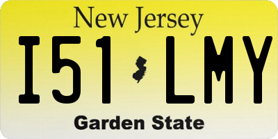 NJ license plate I51LMY