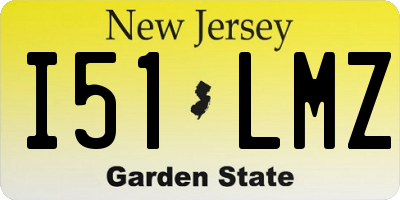NJ license plate I51LMZ