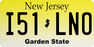 NJ license plate I51LNO
