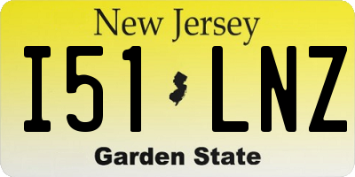 NJ license plate I51LNZ
