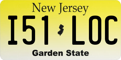 NJ license plate I51LOC