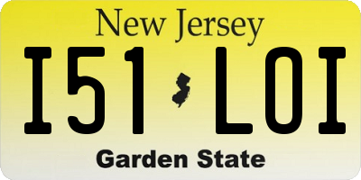 NJ license plate I51LOI
