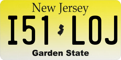 NJ license plate I51LOJ