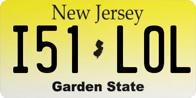 NJ license plate I51LOL