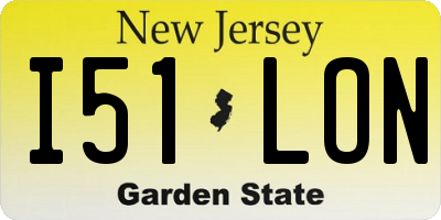 NJ license plate I51LON
