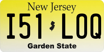 NJ license plate I51LOQ