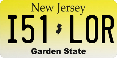 NJ license plate I51LOR