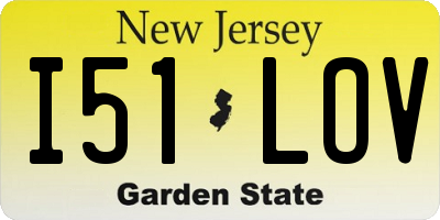 NJ license plate I51LOV