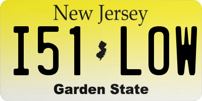 NJ license plate I51LOW