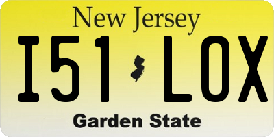 NJ license plate I51LOX
