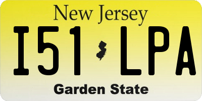 NJ license plate I51LPA