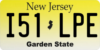 NJ license plate I51LPE