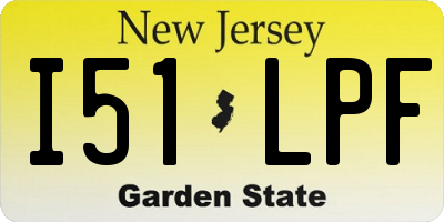 NJ license plate I51LPF