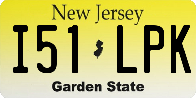 NJ license plate I51LPK