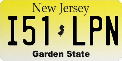 NJ license plate I51LPN
