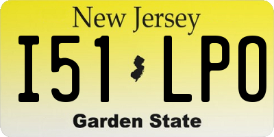 NJ license plate I51LPO