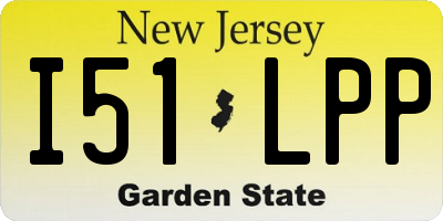 NJ license plate I51LPP