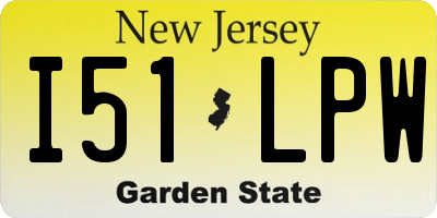 NJ license plate I51LPW