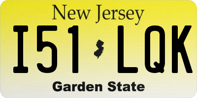 NJ license plate I51LQK
