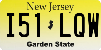 NJ license plate I51LQW