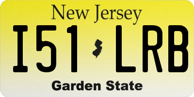 NJ license plate I51LRB