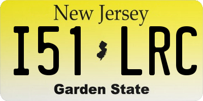 NJ license plate I51LRC
