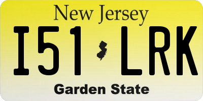 NJ license plate I51LRK